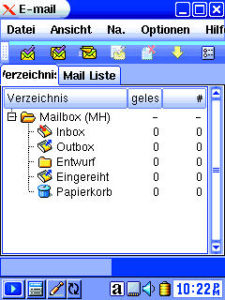 Abbildung 7: Das E-Mail-Programm Sylpheed ist sehr komfortabel zu bedienen, selbst die Organisation in mehreren Ordnern ist vorgesehen.