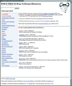 Abbildung 4: Die Homepage des Free Software Directory listet über 2000 Programme. Die Betreiber stellen sicher, dass nur freie Software dort landet.