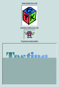 Abbildung 6: Bilder in Gtk+; unten dynamischer Aufbau.