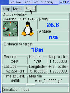 Abbildung 2: Mit dem übersichtlichen Menü von Gps Drive finden verirrte Pinguine wieder nach Hause.