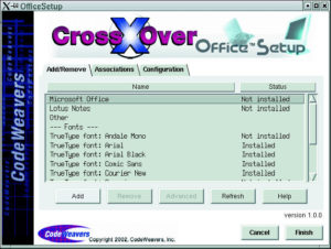 Abbildung 2: Während der Installation von Crossover Office lassen sich Truetype-Fonts und Anwendungen installieren.