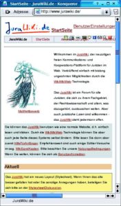 Abbildung 1: Die Jurawiki-Seite bietet Rechtskundigen und Laien die Möglichkeit zum Austausch, aber auch zu kreativer Betätigung.