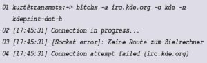List8ing 2: Kein IRC-Zugang
