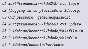Listing 4: CVS-Zugang mit Transconnect