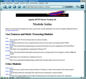 bu1Abbildung 1: Die Standardmodule der Version 1.3 bringt Apache 2.0 zwar ausnahmslos mit, die alten Third-Party-Module laufen aber zunächst nicht.