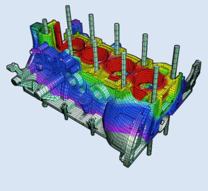 Abbildung 1: Strukturanalyse eines Motorblocks mit Nastran.