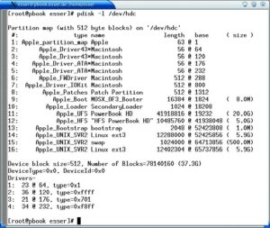 Abbildung 2: Zum Umgewöhnen: »fdisk« heißt auf Apple-Rechnern »pdisk«.