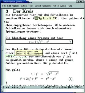 Abbildung 2: Auch mathematische Formeln sind kein Problem für Latex-Preview.