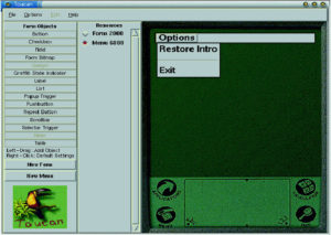 Abbildung 6: Toucan, eine grafische Entwicklungsumgebung für Palm-Programme. Die IDE und die damit erstellte Software basieren auf Tcl.