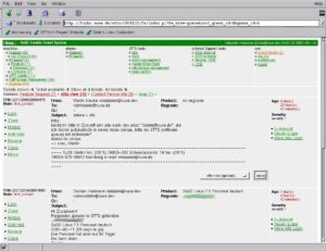 Die Web-Oberfläche des Trouble Ticket-Systems bietet viele Optionen ohne verschachtelte Strukturen