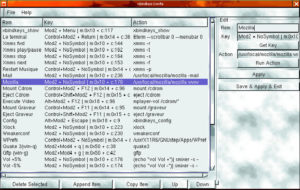 Abbildung 6: Der grafische Aufsatz XBindkeys-Config gestattet komfortable Shortcut-Verwaltung.