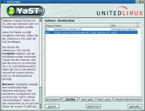 Abbildung 3: Versionen-Mixtur: United Linux 1.0 und SuSE Linux 8.1 sind einander ähnlich genug, so dass fehlende Pakete von den CDs der SuSE 8.1 problemlos nachinstalliert werden können.