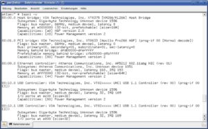 Abbildung 2: LSPCI scannt den PCI-Bus direkt und zeigt daher auch über Geräte, die dem Kernel noch nicht bekannt sind, Informationen wie Hardware-Adresse, Interrupt oder ACPI-Fähigkeit .