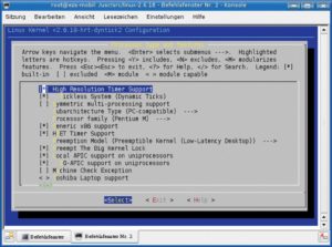 Abbildung 2: Nur wer nach dem Patchen des Kernels den High-Resolution-Timer und das Dyntick-Patch aktiviert, kommt in den Genuss erheblich verkürzter Latenzzeiten.