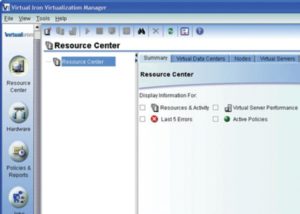 Abbildung 3: Das virtuelle Resource Center fungiert als Container zusammengehöriger Ressourcen. Das GUI ermöglicht eine bequeme Administration.