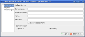 Der Kolab-Wizzard leistet bei der Einrichtung des Client nützliche Hilfe.