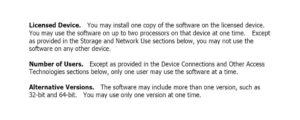 Abbildung 1: Microsoft schreibt vor, dass nur ein Benutzer und ein Gerät pro Windows-Lizenz gestattet sind.