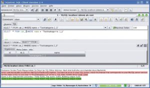 Abbildung 2: Der SQL-Editor von Squirrel-SQL bietet einen ähnlichen Funktionsumfang wie die Editoren guter IDEs: Syntaxhighlighting und Autocompletion sowie eine Suchen-und-Ersetzen-Funktion assistieren beim Erstellen komplexer Abfragen. Bookmarks halten oft benötigte Codeschnipsel griffbereit.