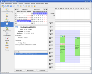 KDE (im Bild Kontact) und Opengroupware arbeiten am Standard GroupDAV.