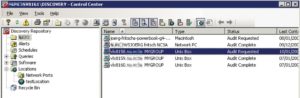 Abbildung 1: Das Controlcenter von Centennial Discovery liefert auf dem Windows-Server einen Überblick aller Clients. Die Agenten laufen auf Mac, Windows und Unix-Systemen &ndash; im Test mit fünf Clients.
