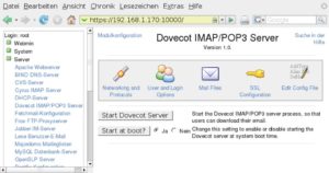 Abbildung 1: Es gibt nur wenige grafische Tools für die Administration von IMAP-Servern, Webmin enthält drei davon. Zwei Module passen zu Cyrus und Dovecot.