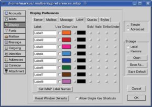Abbildung 1: Mulberry ist der einzige Mailclient im Test, der dem Benutzer beliebige IMAP-Flags anbietet.