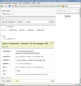 Abbildung 1: Ohne Screenscraper findet Piggybank auf HTML-Seiten nur einige wenige Informationen wie URL und Titel.