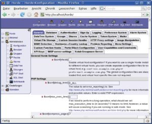 Abbildung 4: Ein funktionierendes Horde-Framework, das dem Administrator mit seinem umfangreichen Konfigurations-Interface einiges abverlangt, ist Voraussetzung für den Webmailer Dimp.