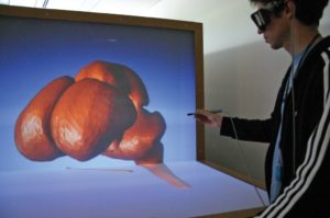 Abbildung 2: Die Holobench liefert 3D-Bilder, die sich mit dem Zeigegerät interaktiv zoomen und drehen lassen.