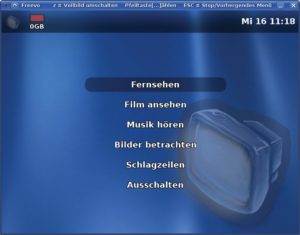Abbildung 3: Alles unter einer Oberfläche: Freevo verwandelt den PC in eine Multimedia-Plattform mit Videorekorder, Bildbetrachter und Musicplayer.