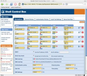 Abbildung 3: Die Connection Policy gibt für jede einzelne SSH-Verbindung vor, von welcher Quelle zu welchem Ziel sie läuft, ob sich die SCB via SNAT vor dem Zielhost verbergen soll, welche Keys sie verwendet und welche Authentication Policy (Abbildung 4) gilt.