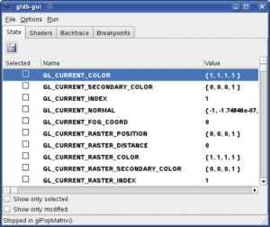 Abbildung 4: Die grafische Variante »gldb-gui« des Debuggers Gldb kennt zwar ein paar zusätzliche Funktionen, steht allerdings noch am Anfang ihrer Entwicklung.
