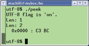 Abbildung 5: In einem Unicode-String hat ein Multi-Byte-Zeichen tatsächlich die Länge 1. Wird dem String die Unicode-Eigenschaft entzogen, interpretiert Perl ihn Byte für Byte.
