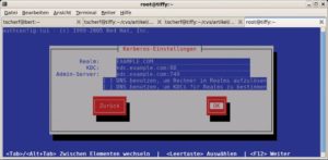 Abbildung 5: Über das Tool »authconfig-tui« lassen sich sehr leicht die für die Authentifizierung notwen-digen Informationen eintragen.