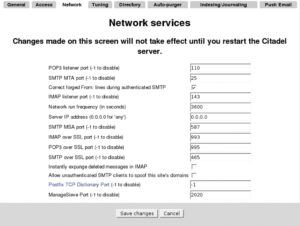 Abbildung 9: Im Dialog »Network Services« stellt der Admin die Ports der verschiedenen Serverdienste sowie die IP-Adresse ein, auf der der Server Anfragen beantwortet.
