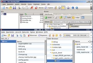 Abbildung 1: Auf den ersten Blick baugleich: Nero für Windows (oben) und für Linux (unten).