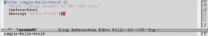 Abbildung 1: Zum Ausführen von Hello World im »*scratch*«-Buffer stellen Sie den Cursor hinter die Funktion.