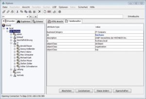 Abbildung 3: Der plattformunabhängige LDAP-Client Jxplorer beim Browsen der aufgebauten LDAP-Domain.