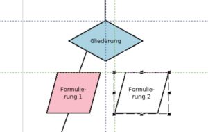Abbildung 4: Mit interaktiven Hilfslinien (grün), die die Software passend zur nächstliegenden Einrastposition benachbarter Elemente anzeigt, richtet der Benutzer Objekte schnell und intuitiv aus.