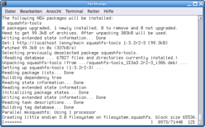Bild 4: Debian Live verwendet das komprimierte Nur-Lese-Dateisystem Squashfs, um auf dem Speichermedium Platz zu sparen.