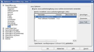 Abbildung 2: Über »Class Path...« melden Anwender einen JDBC-Treiber in Open Office Base an.