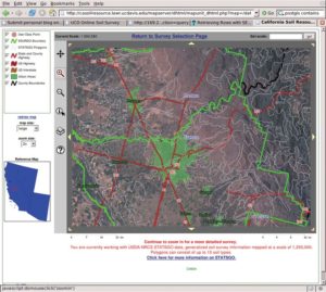 Abbildung 6: Zahlreiche Webmapping-Anwendungen basieren auf Postgis-Installationen, hier die Bodenkarte des California Soil Resource Lab. Programme wie der UMN-Mapserver visualisieren die Daten für den Browser.
