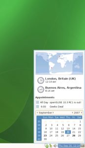 ... das neue Gnome 2.20 mit Weltzeituhr ...