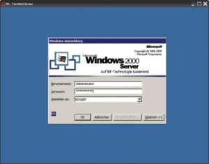 Abbildung 5: Ein Windows-Client hat sich über einen (NX-)Linux-Server sicher auf einen Windows-Terminalserver verbunden.