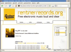 Abbildung 3: Wer GEMA-Gebühren scheut, kann sich an die Musik kleiner Labels wie beispielsweise Rentner Records halten, die unter Creative-Commons-Lizenzen verbreitet wird.
