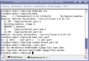 Abbildung 5: Der Beispielcode demonstriert das Zusammenspiel zwischen Kernel- und Userpart des Userspace-Treibers.