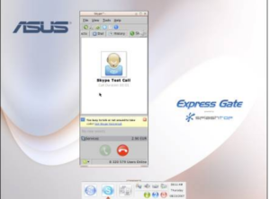 Der Start von Programmen und die Systemsteuerung erfolgen über ein kleines Auswahlmenü.