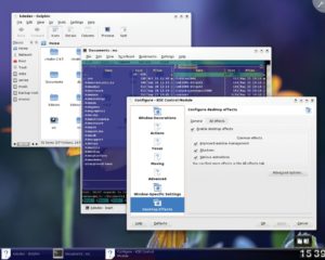 Abbildung 1: Genuss ohne Reue: Auf der Basis von QT 4 gibt es in KDE 4 Kantenglättung und Desktopeffekte, die die CPU nicht mehr über Gebühr belasten.