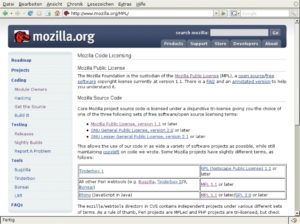 Abbildung 2: Die Mozilla Public License gilt als Beispiel für ein beschränktes Copyleft.