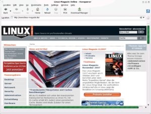 Abbildung 3: Konqueror dient in KDE 4 vor allem als Webbrowser und tritt als Dateimanager kürzer.